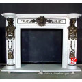 decorative stone fireplace with casting lady head